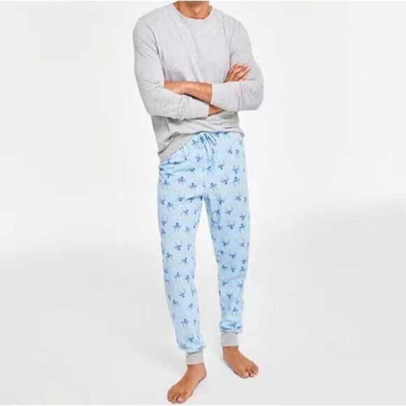 Macy's Small Mens Hanukkah Menorah Pajama Pants Family PJs Cozy Lounge New S - Picture 1 of 15